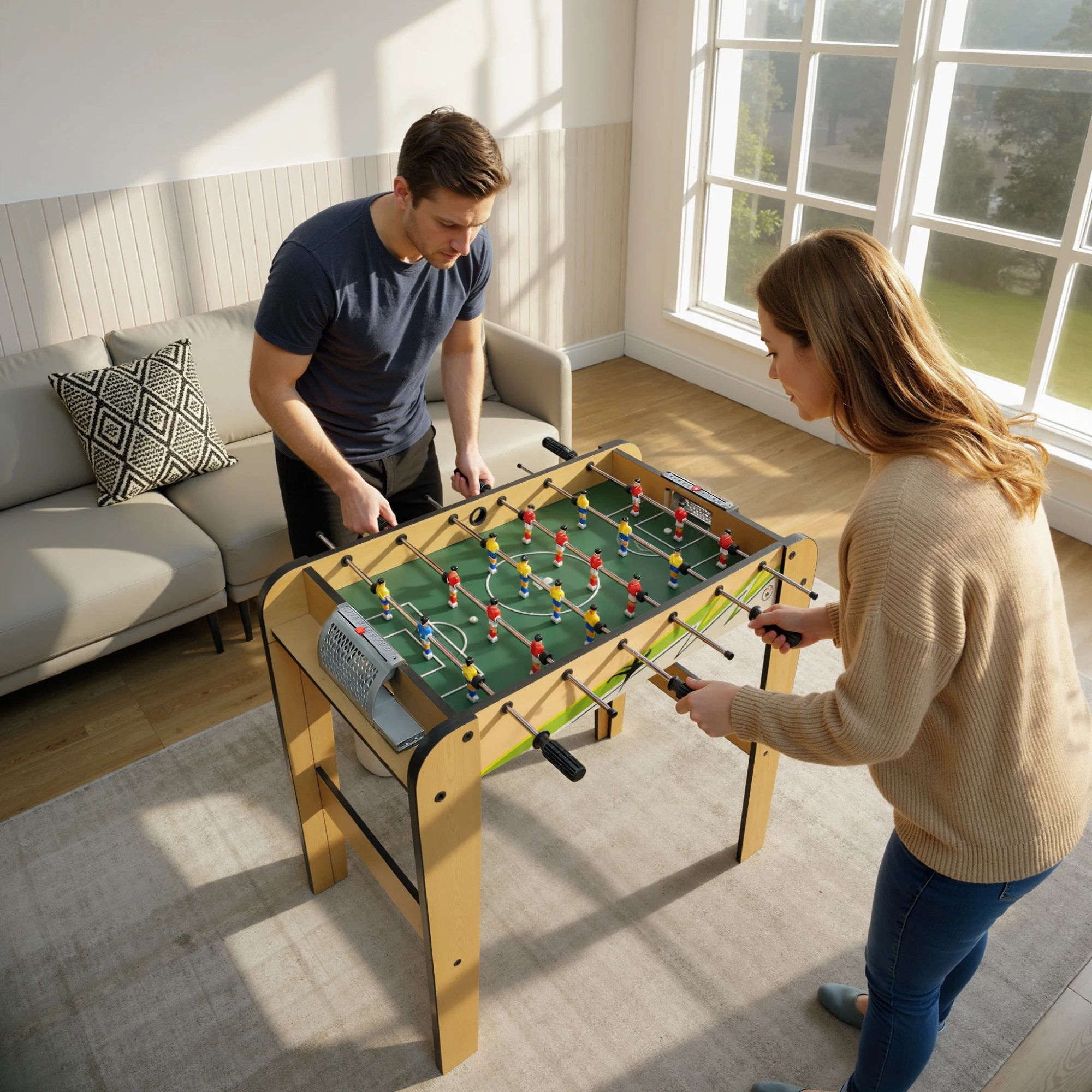 SPORTNOW Baby-foot en bois pour enfants 75x66x75 cm, 18 joueurs